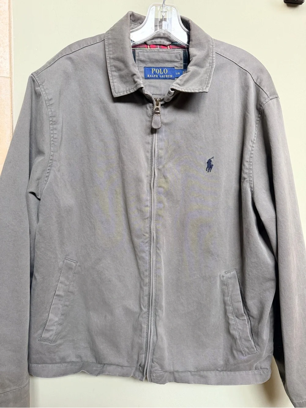 Polo by Ralph Lauren Light Gray Jacket with Navy Logo